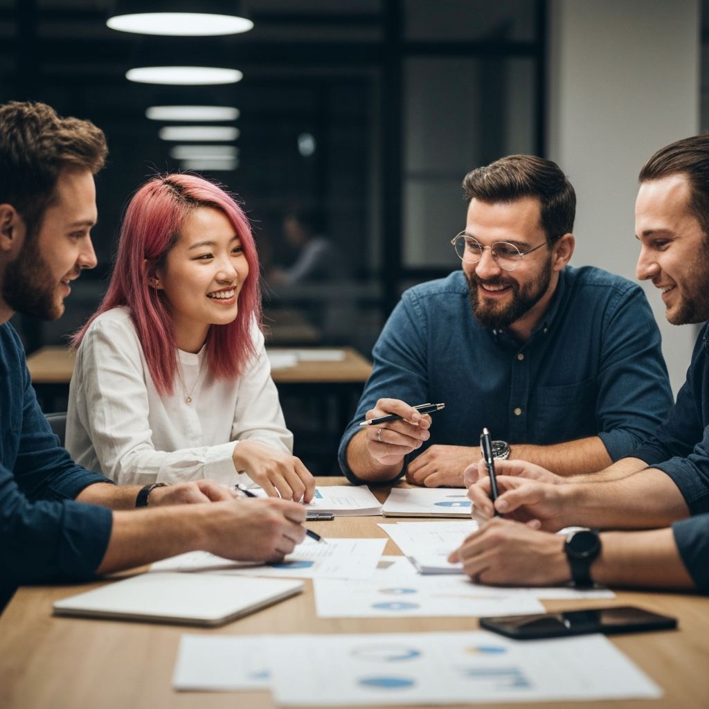 Cooperative team working together