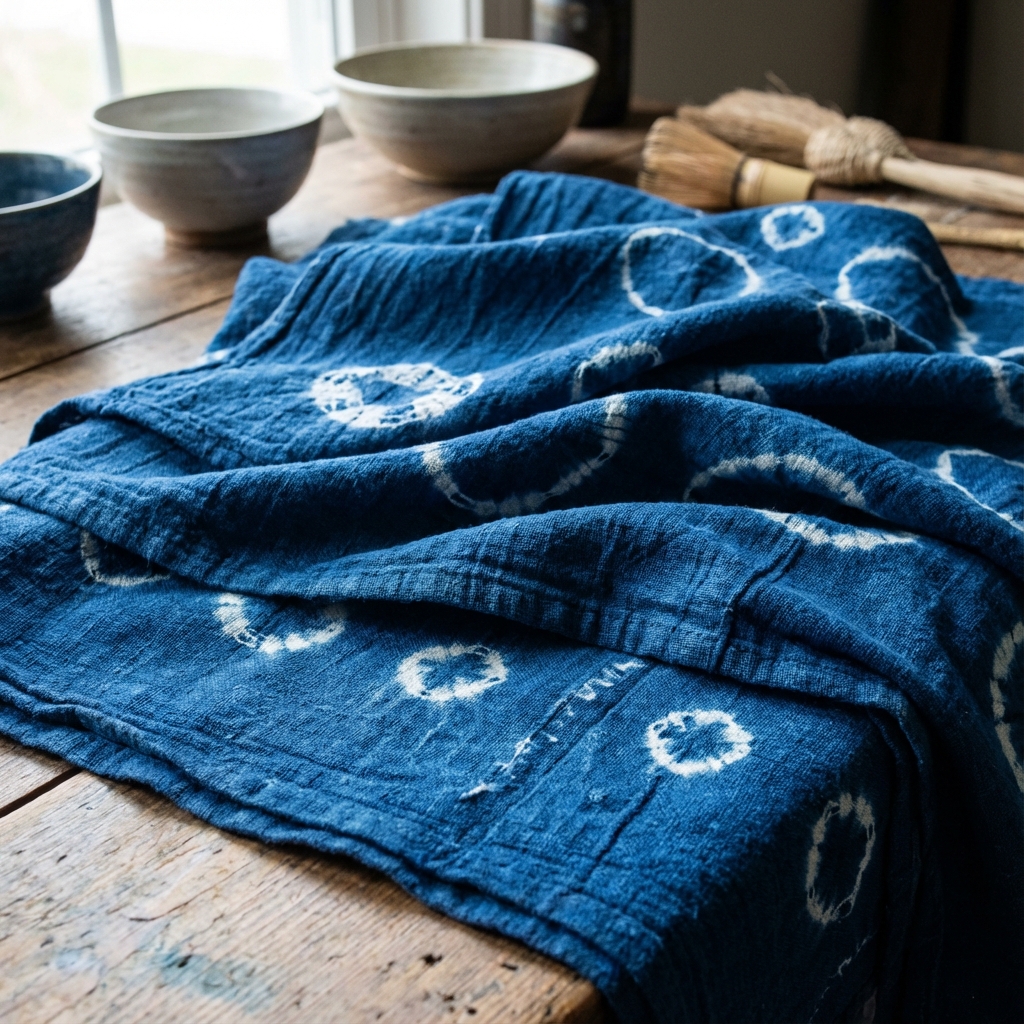 Indigo-Dyed Cotton Fabric